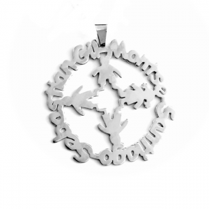 DIJE CON NIÑOS AL CENTRO Y NOMBRES ALREDEDOR